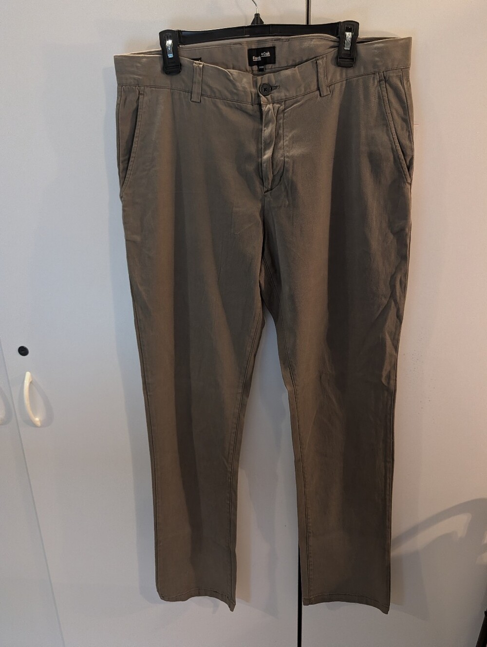 Frank & Oak Newport Straight 34 X 34 Olive-Green Slim Chinos NWT